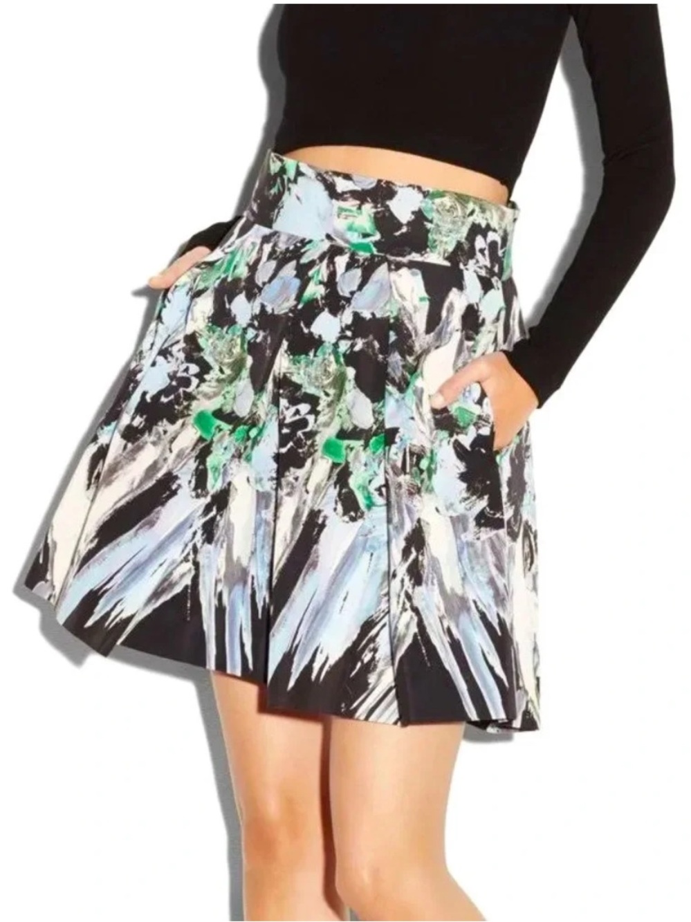 NWT Milly Painterly Kayla Abstract A-Line Mini Skirt | Size 10